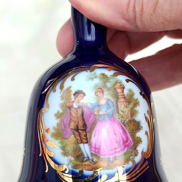 Limoges Blue and Gold Decorative Bell - Picture 3 of 4